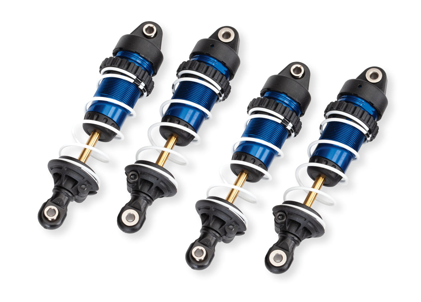 Blue Aluminum Mini GTR Long Shocks & Springs (4) 10765-BLUE