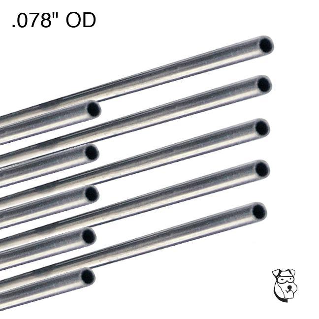 MID AMERICA STAINLESS TUBING .078" OD x 12" Long (10 Pcs)