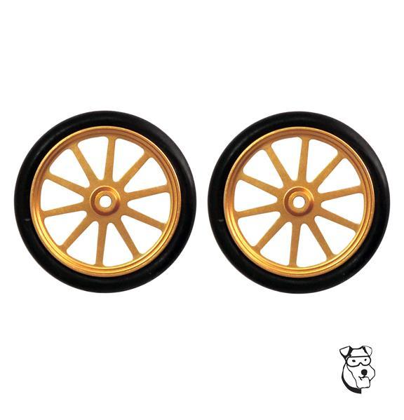 MID AMERICA DRAGSTER 10 SPOKE FRONTS .800" TALL - GOLD (PAIR)