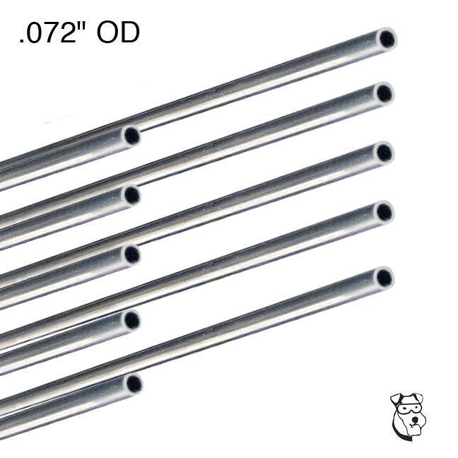 MID AMERICA STAINLESS TUBING .072" OD x 12" Long (10 Pcs)