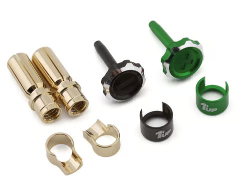 1UP Racing "Lockdown" Adjustable Bullet Plug Grips w/5mm Bullets GREEN BLACK (Copy)