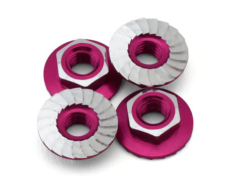 1UP Racing 4mm Serrated Aluminum Locknuts (Pink) (4) 80542 (Copy)