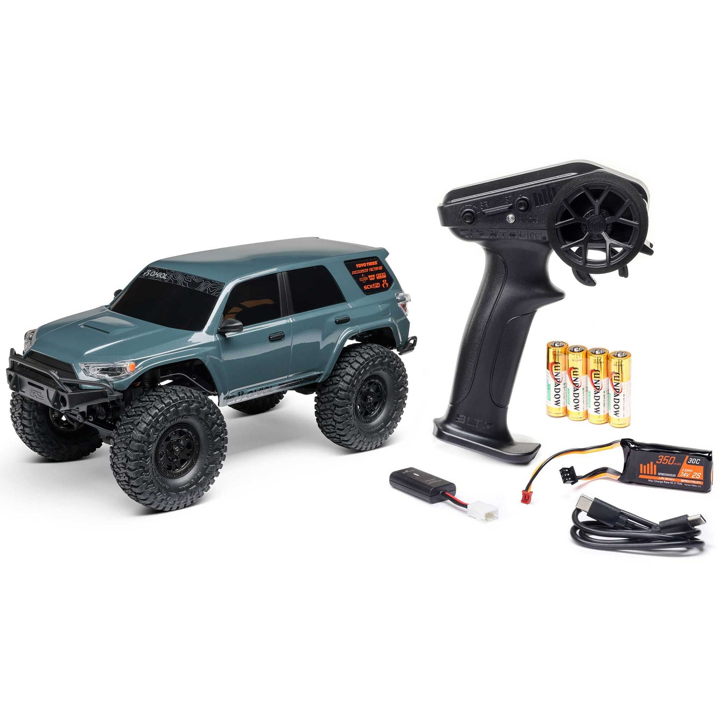 /24 SCX24 Toyota 4Runner 4X4 RTR Brushed Rock Crawler (Battery & Charger Included), Gray