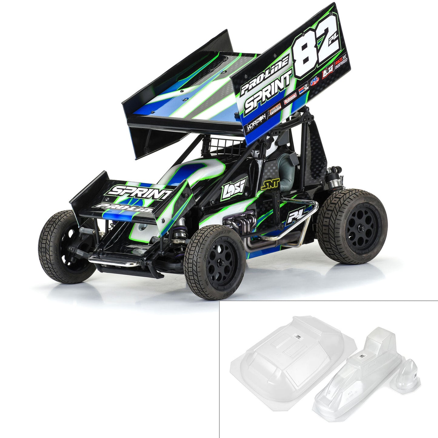 1/10 Sprint Car Light Weight Clear Body Panel Kit: Losi Sprint Car