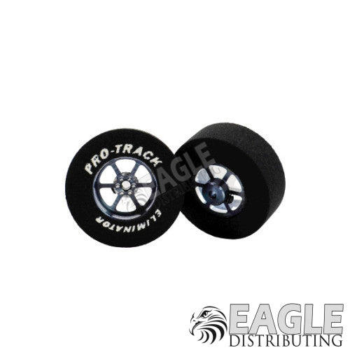 3/32 x 1 1/16 x .435 Gunmetal Roadster Drag Rear Wheels with Nat. Rubber Tires