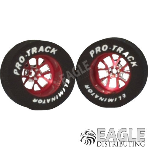 3/32 x 1 1/16 x .500 Red Bulldog Drag Rear Wheels with Nat. Rubber Tires