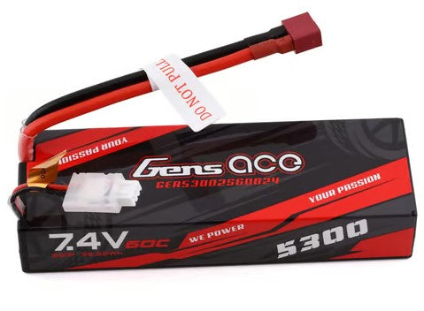 Gens Ace 2s LiPo Battery 60C (7.4V/5300mAh) w/T-Style Connector GEA53002S60D24
