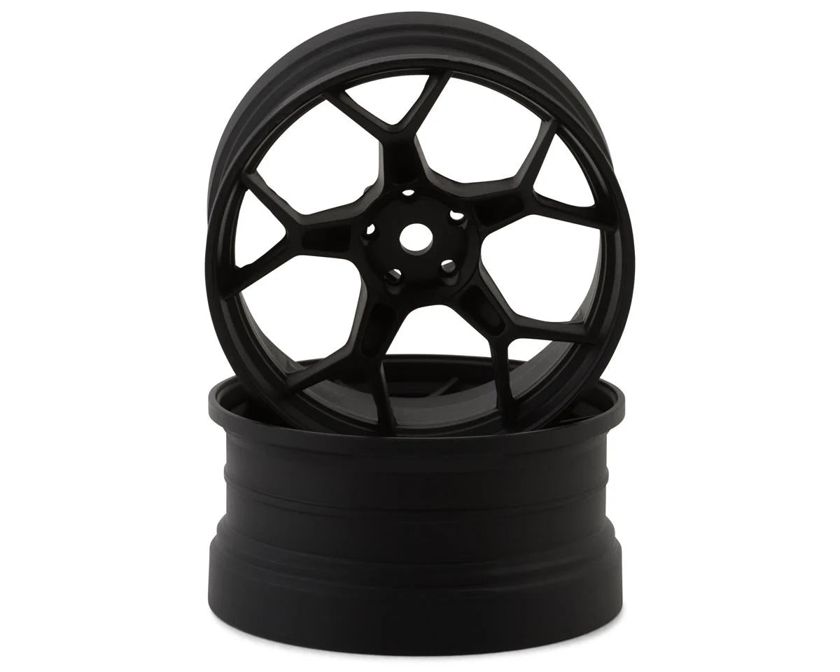 DS Racing Feathery Split Spoke Drift Wheels (Matte Black) (2) (8mm Offset) w/12mm Hex