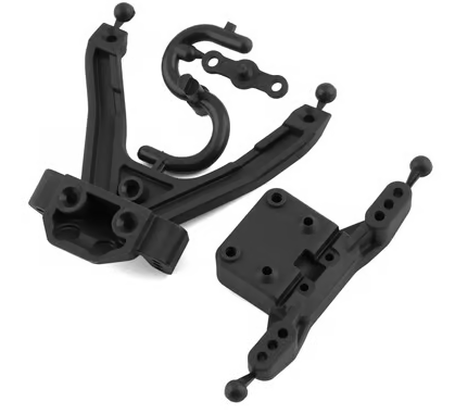 Team Associated RC10B6.3 Factory Team Front Top Plate & Ballstud Mount (Carbon) 91875