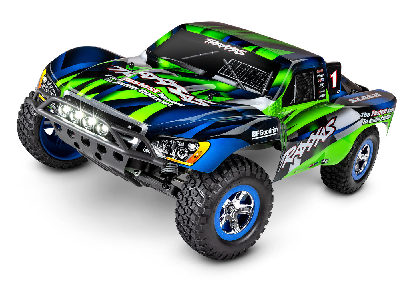 TRAXXAS SLASH 2WD WITH LED LIGHTS GREEN