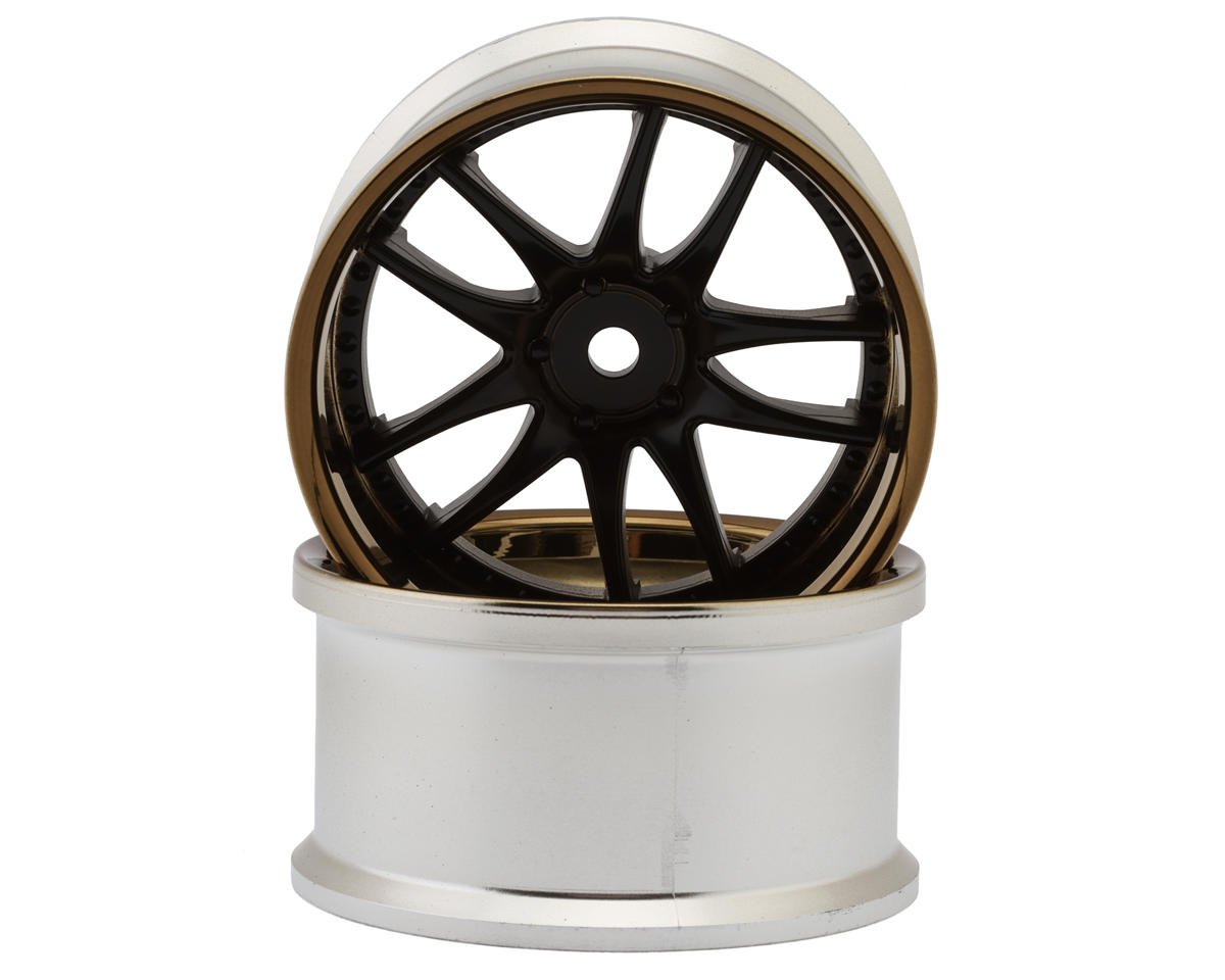 LAB Work Emotion CR3P 1/10 Drift Wheels (Matte Carbon/Bronze) (2) (8mm Offset) w/12mm Hex