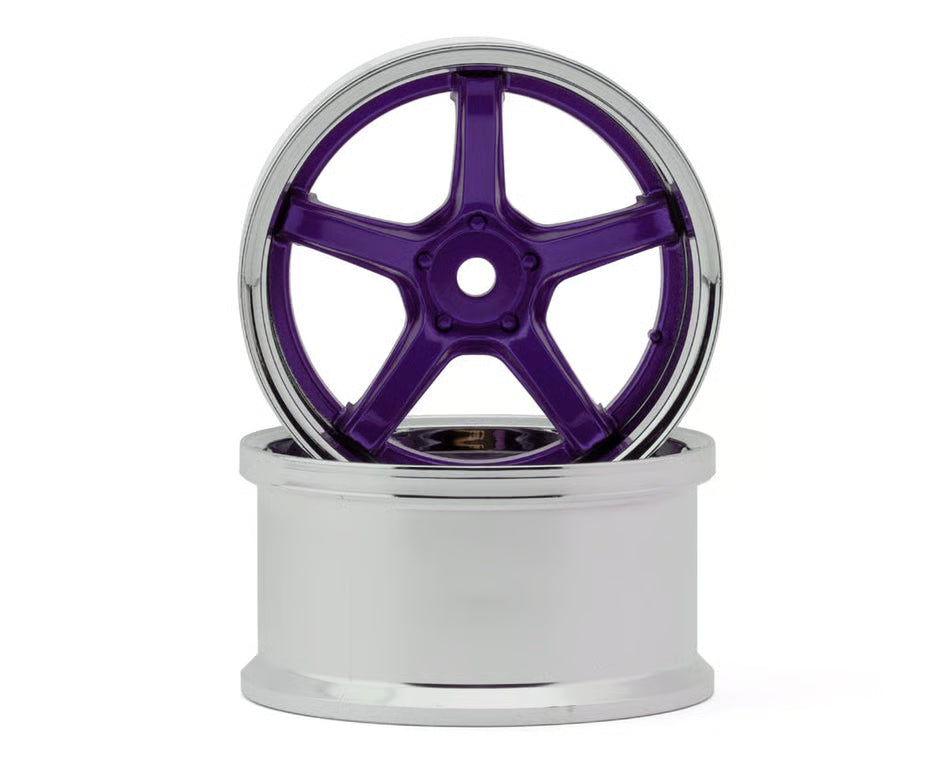 LAB Work Emotion T5R 1/10 2-Piece Concave Drift Wheels (Candy Purple) (2) (8mm Offset) w/12mm Hex
