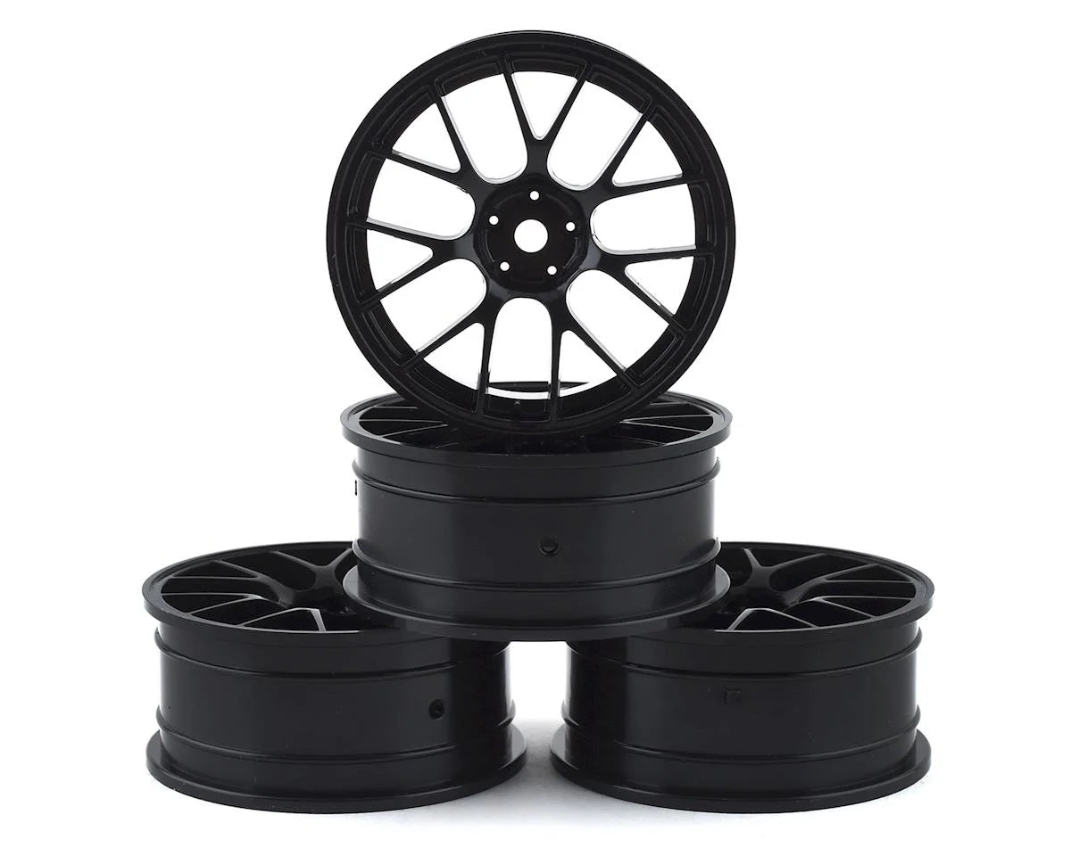 MST Black RE wheel 24mm (+0) (4) (0mm Offset) w/12mm Hex