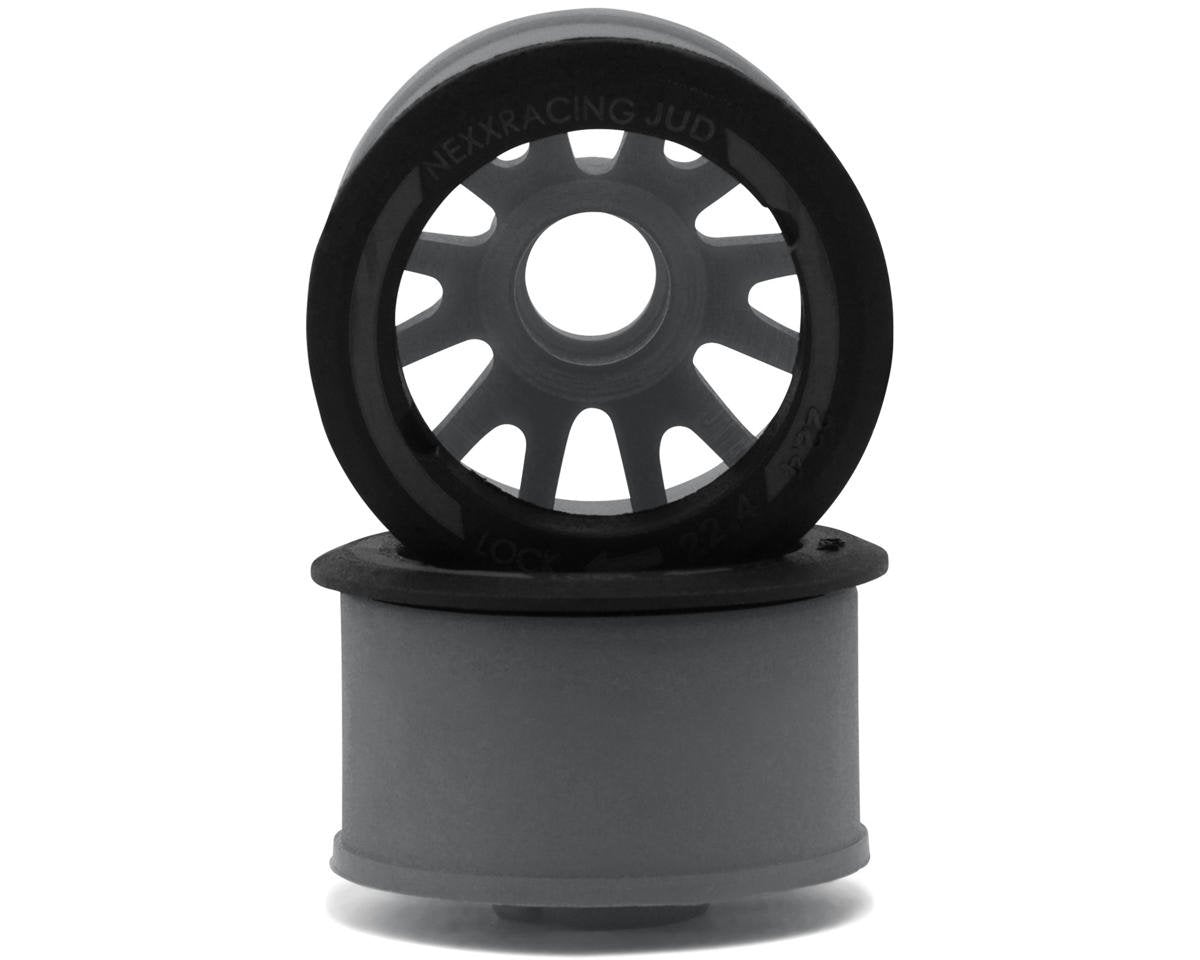 NEXX Racing Mini-Z RWD "JUD" EVO Rear Threaded Side-Wall Carbon Fiber Rims (3mm Offset) (Grey) (2)