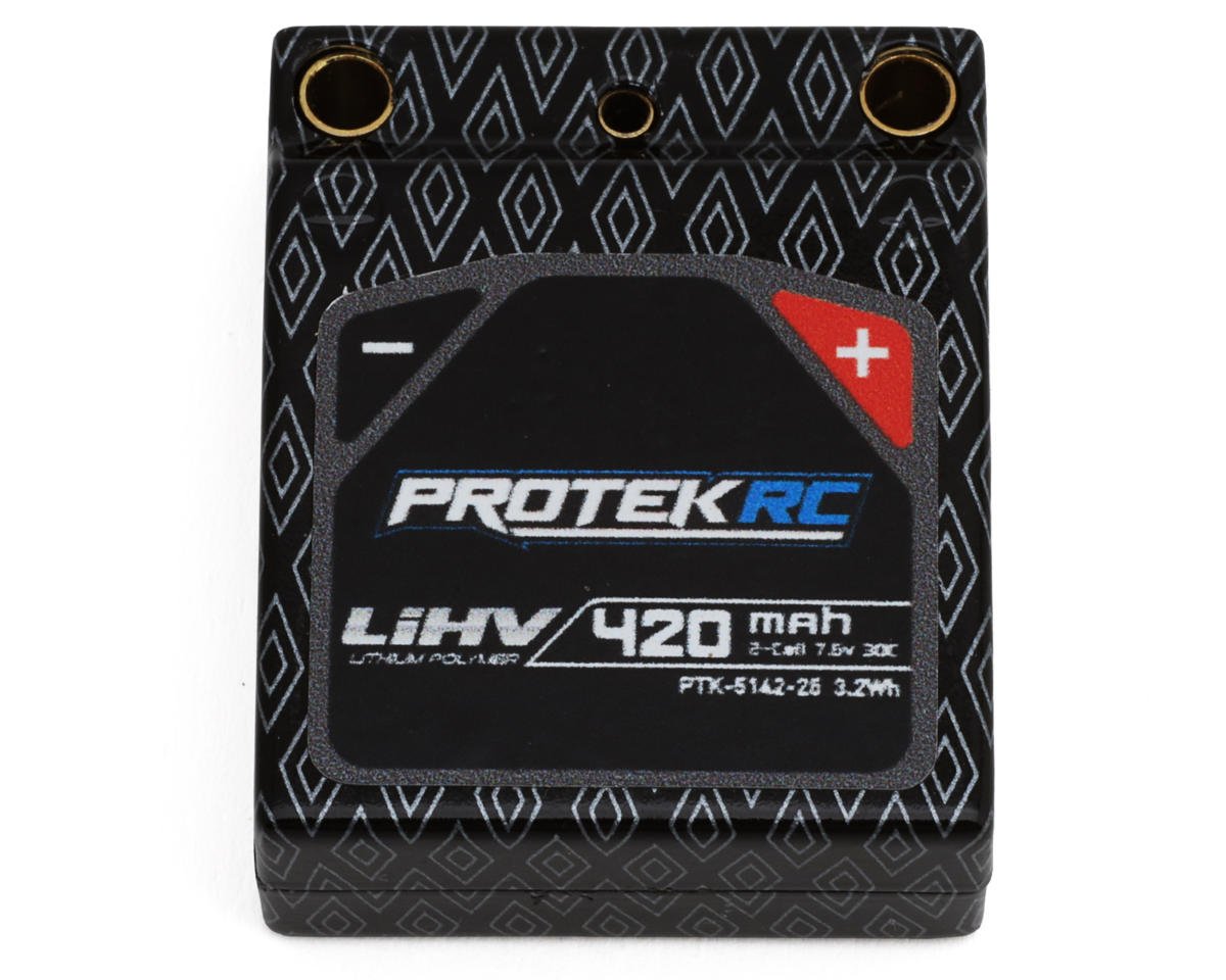 ProTek RC 2S 30C HV Hardcase LiPo Battery for Losi® Micro-B (7.6V/420mAh) w/Charge Lead & 3.5mm Bullets