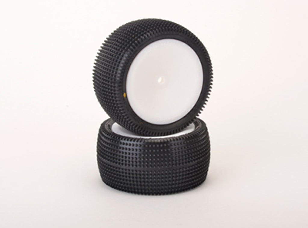 Schumacher Cactus 2.2" Rear 1/10 Buggy Pre-Mounted Carpet Tire (2) (Yellow)