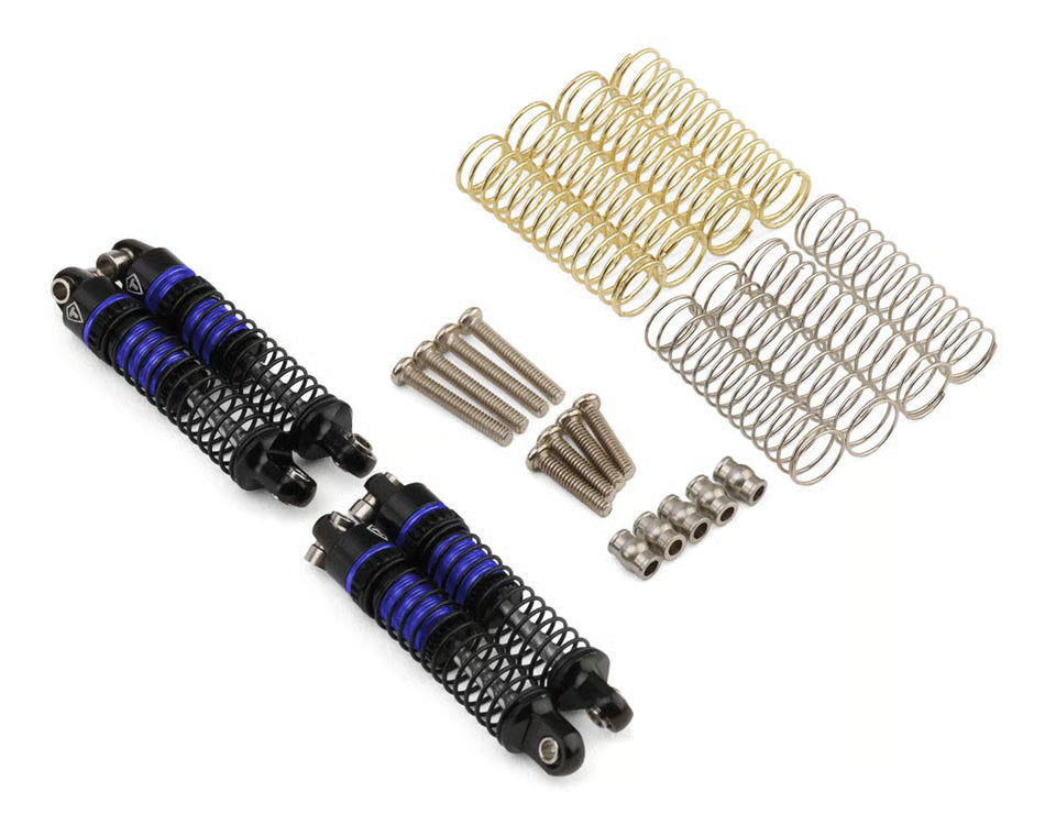 Treal Hobby Axial SCX30 26mm Aluminum Threaded Oil-fillable Long-Travel Shocks (Blue) (4)