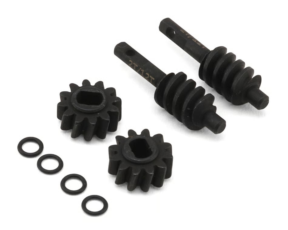 Treal Hobby Axial SCX30 Harden Steel Differential Ring/Pinion Worm Gears Set (2/12T) (33% Overdrive)