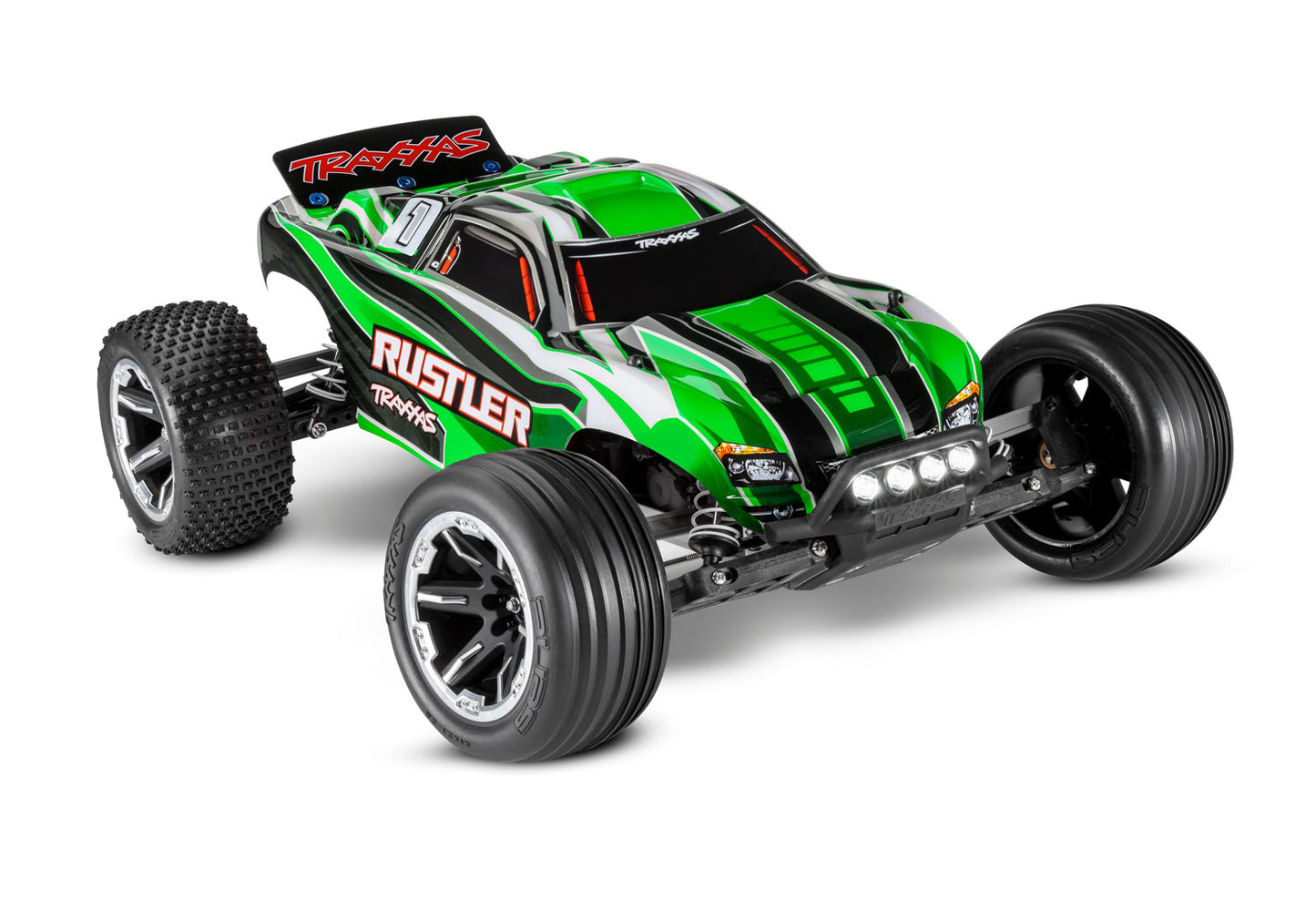 TRAXXAS RUSTLER WITH LED LIGHTS GREEN