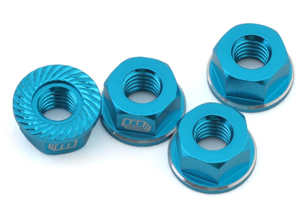 Whitz Racing Products 4mm Flanged Wheel Nuts (Blue) (4) WRP-NUT-BLU