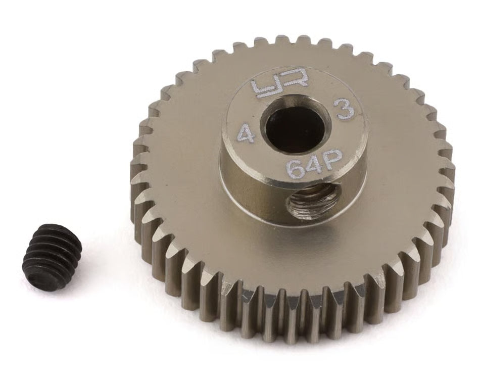 Yeah Racing 64P Hard Coated Aluminum Pinion Gear (43T)