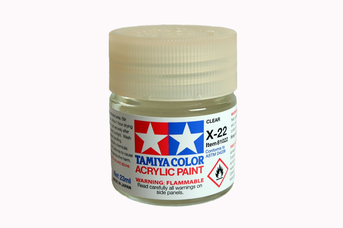 TAMIYA Acrylic X-22 Clear Paint, 23ml Bottle TAM81022