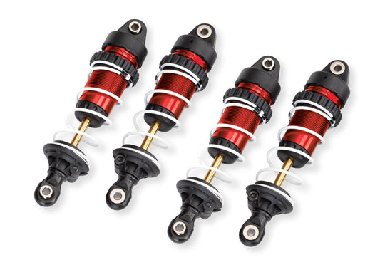 Red Aluminum Mini GTR Long Shocks & Springs (4) 10765-RED