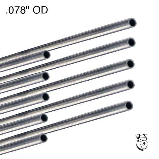 MID AMERICA STAINLESS TUBING .078" OD x 12" Long (10 Pcs)