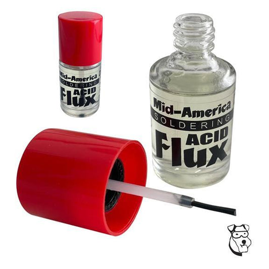 MID AMERICA Soldering Acid Flux - Bottle w/Internal Brush 111C