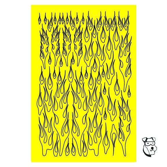 1/32-1/24 Paint Mask - Flames Design - 4.25" x 5.5" PAR785