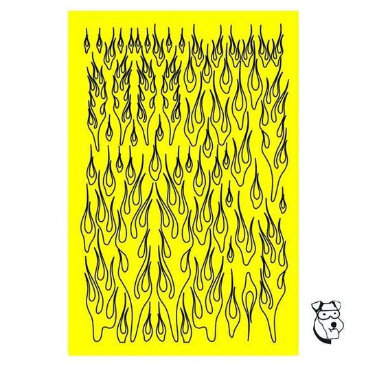1/32-1/24 Paint Mask - Flames Design - 4.25" x 5.5" PAR785