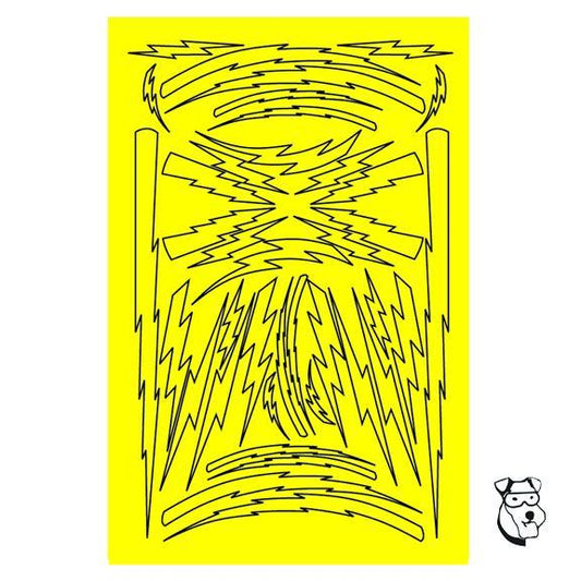 1/32-1/24 Paint Mask - Lightning Bolts Design - 4.25" x 5.5" PAR799L