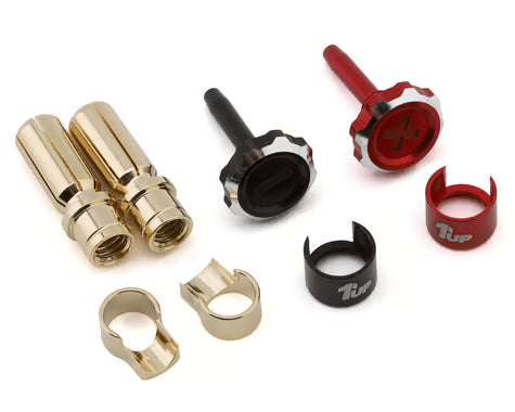 1UP Racing "Lockdown" Adjustable Bullet Plug Grips w/5mm Bullets RED BLACK