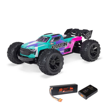 1/16 MINI KRATON 3S DSC 4X4 RTR Brushless Speed Truck (Battery & Charger Included), Teal/Pink