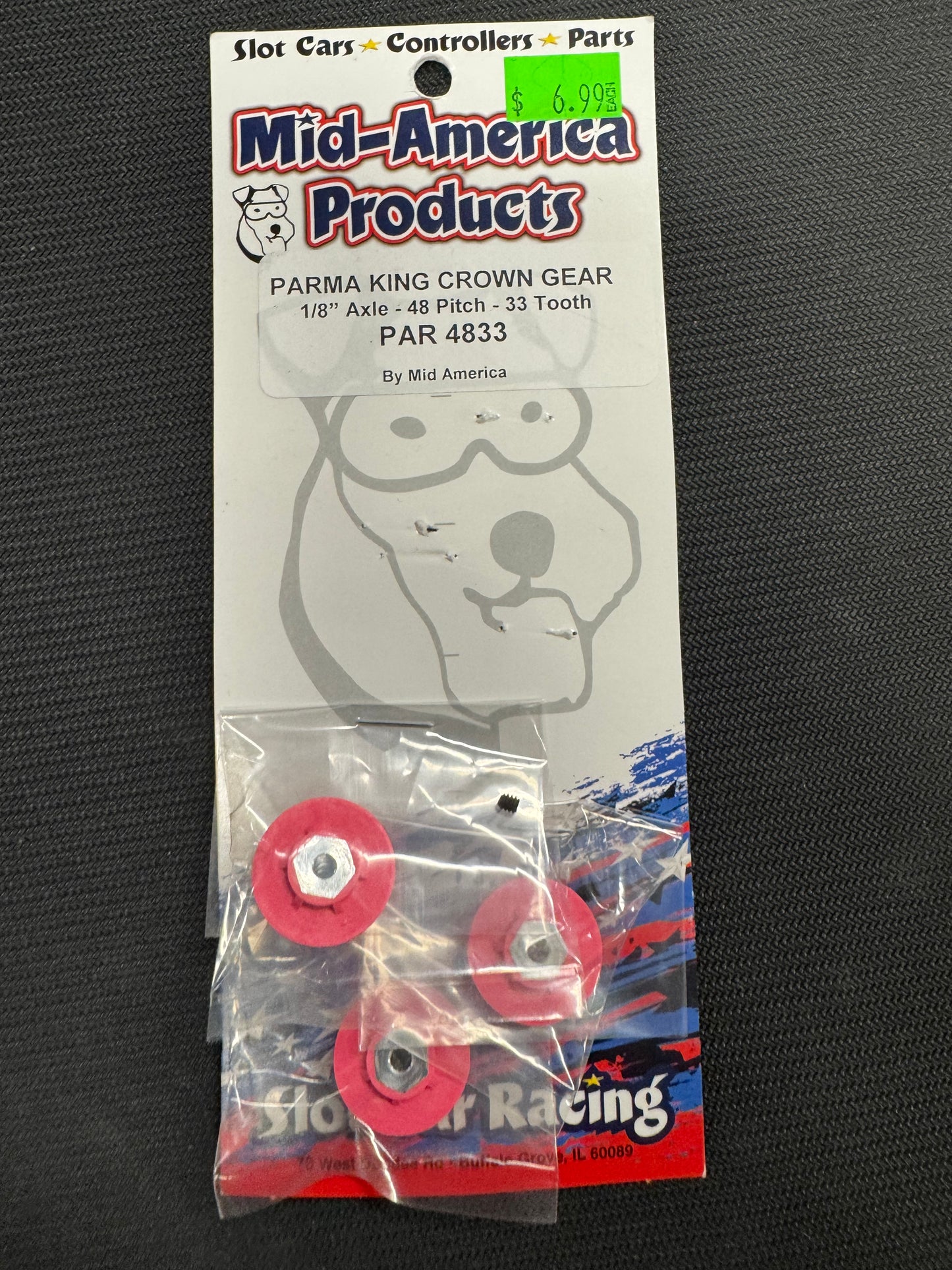 PAR 4833 PARMA KING CROWN GEAR FOR 1/8" AXLE 48 PITCH - 33 TOOTH (1 Pc)