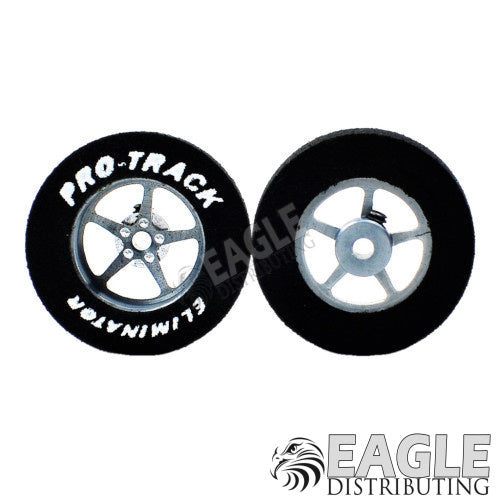 3/32 x 1 1/16 x .300 Gunmetal Pro Star Drag Rear Wheels with Nat. Rubber Tires