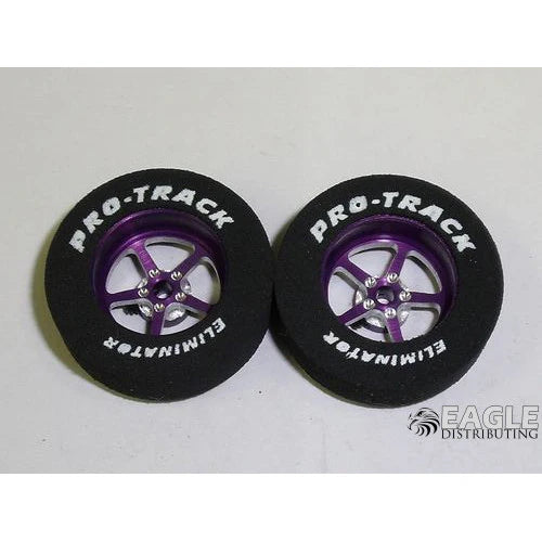 3/32 x 1 1/16 x .300 Barracuda Drag Rear Wheels with Nat. Rubber Tires purple