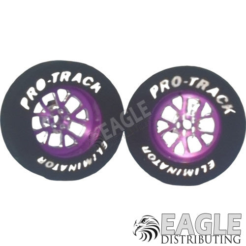 3/32 x 1 1/16 x .300 Purple Bulldog Drag Rear Wheels with Nat. Rubber Tires