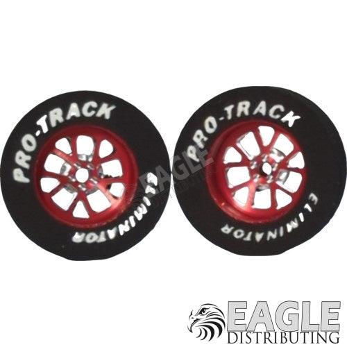 3/32 x 1 1/16 x .300 Red Bulldog Drag Rear Wheels with Nat. Rubber Tires