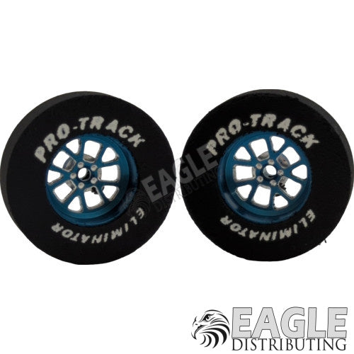 3/32 x 1 3/16 x .300 Blue Bulldog Drag Rear Wheels with Nat. Rubber Tires