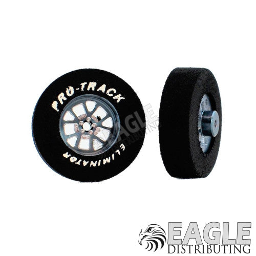 3/32 x 1 3/16 x .300 Gunmetal Bulldog Drag Rear Wheels with Nat. Rubber Tires