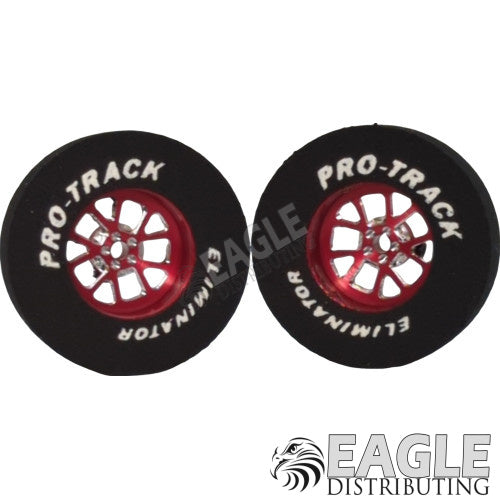 3/32 x 1 3/16 x .300 Red Bulldog Drag Rear Wheels with Nat. Rubber Tires