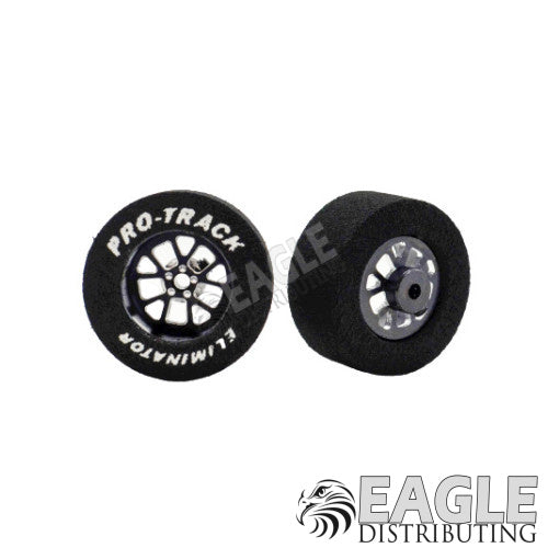 3/32 x 1 1/16 x .435 Black Bulldog Drag Rear Wheels with Nat. Rubber Tires