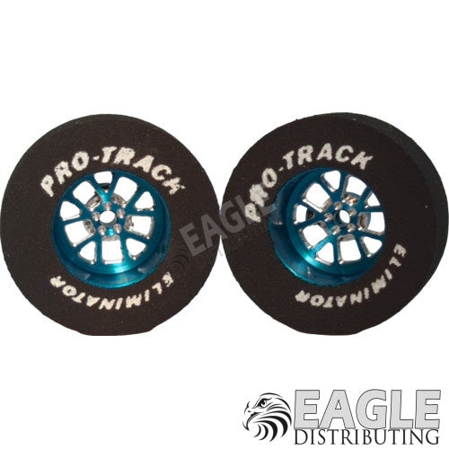 3/32 x 1 3/16 x .435 Gold Bulldog Drag Rear Wheels with Nat. Rubber Tires