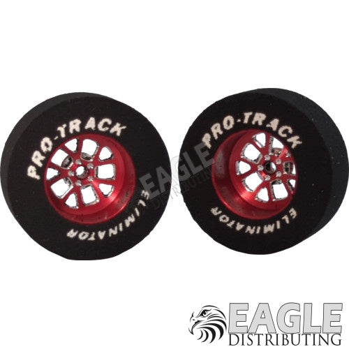 3/32 x 1 3/16 x .435 Red Bulldog Drag Rear Wheels with Nat. Rubber Tires