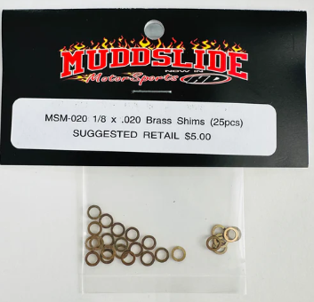 MSM-020 Muddslide 1/8 x .020 Brass Shims (Front End)