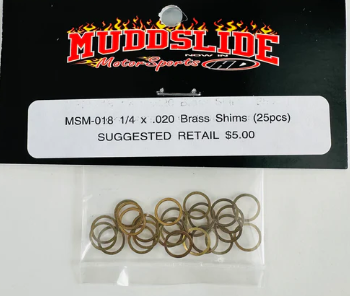 MSM-018 Muddslide 1/4 x .020 Brass Shims/ Rear Axle