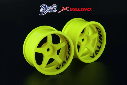 *WIDE* 30mm R-Spec Gokutan VALINO GV117D (9 offset - FLO GREEN) (2 PACK) 1/10 Rims Wheel [Buzz Break x Overdose] BB-RW-008