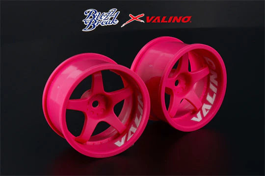 *WIDE* 30mm R-Spec Gokutan VALINO GV117D (9 offset - FLO PINK) (2 PACK) 1/10 Rims Wheel [Buzz Break x Overdose] BB-RW-010
