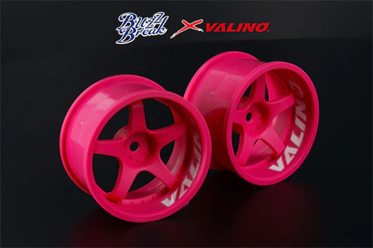 *WIDE* 30mm R-Spec Gokutan VALINO GV117D (9 offset - FLO PINK) (2 PACK) 1/10 Rims Wheel [Buzz Break x Overdose] BB-RW-010